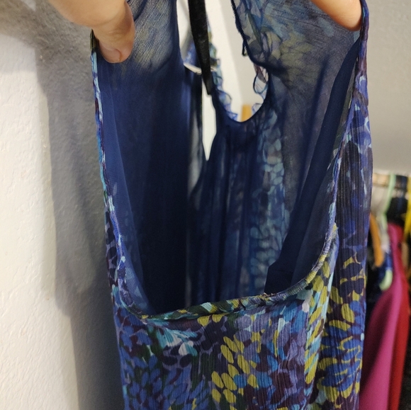 Coldwater Creek Blue Purple Floral Sleeveless Blouse - Picture 3 of 10